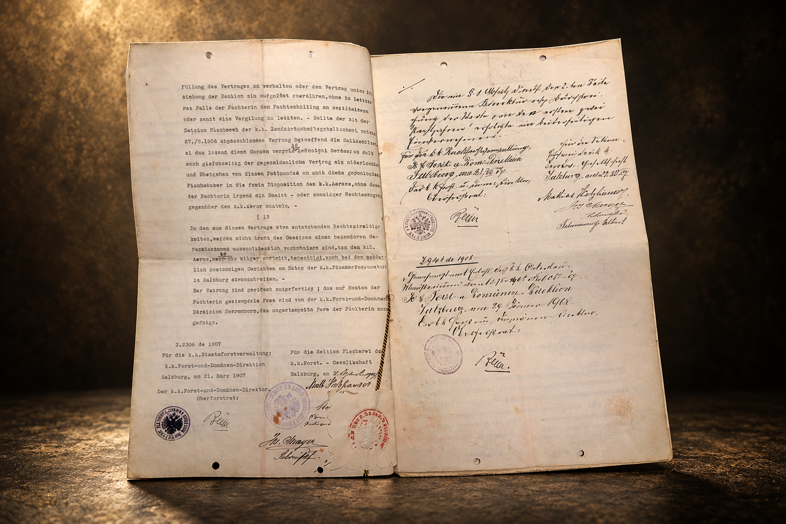 Historischer Fischereipachtvertrag aus dem Jahr 1907
